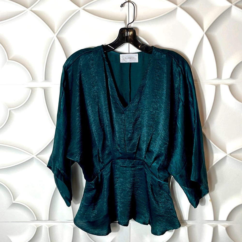 NWT Six fifty green soft flowy top S ccc
